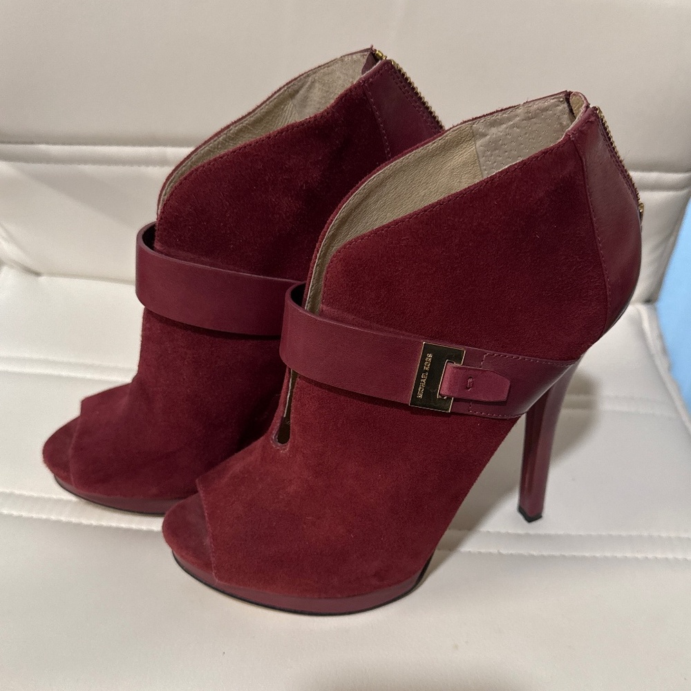 Michael kors burgundy booties